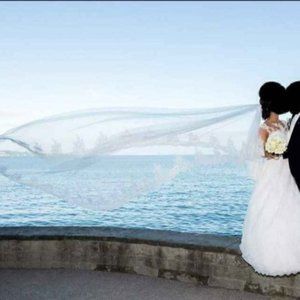 Wedding dress with 2 veils